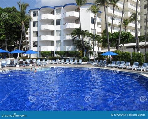 Tropical Hotel and Pool in Acapulco Mexico Editorial Photography ...