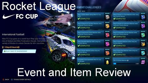 Rocket League Nike Fc Cup Event And Item Review Youtube