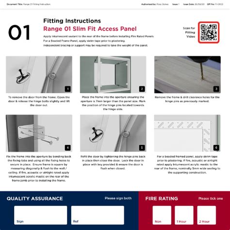 Fitting Instructions Slim Fit Access Panel Rapid Access Ltd NBS