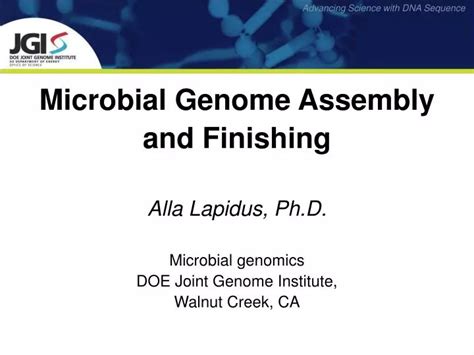 Ppt Microbial Genome Assembly And Finishing Alla Lapidus Phd