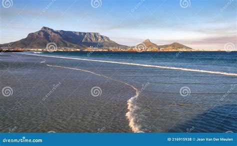 Cape Town As Viewed from Lagoon Beach in Milnerton Stock Photo - Image ...