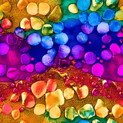 Luxurious Rainbow Alcohol Ink Backgrounds With Gold Cells Creative