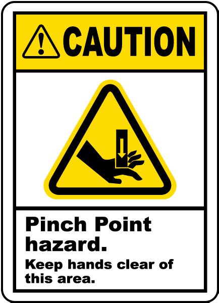 Pinch Point Hazard Keep Clear Label J6737 By SafetySign