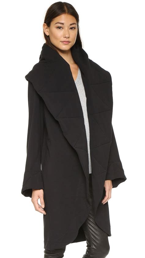 Lyst Norma Kamali Shawl Collar Coat Black In Black