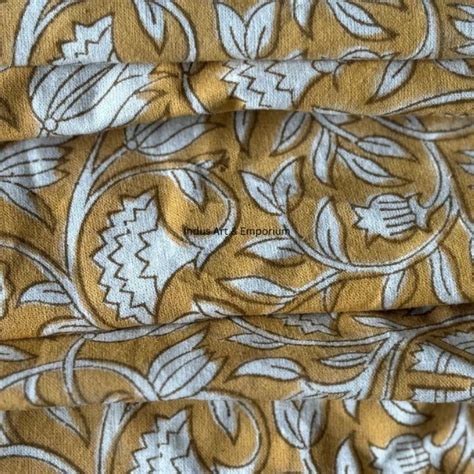 Hand Block Print Cotton Cambric X Running Fabric Traditional