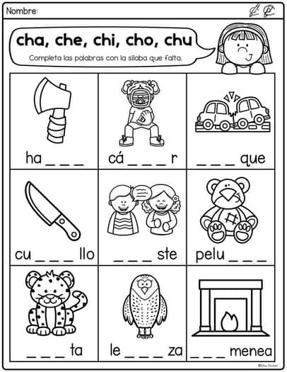 Cha Che Chi Cho Chu - Letra Ch | Sílabas con cha che chi cho chu | Spanish alphabet activities