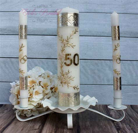 50th Anniversary Unity Candle Set 50th Anniversary Unity Etsy