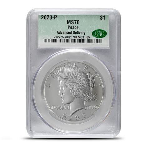 2023 Peace Silver Dollar Coin CAC MS70 Advanced Delivery l JM Bullion™