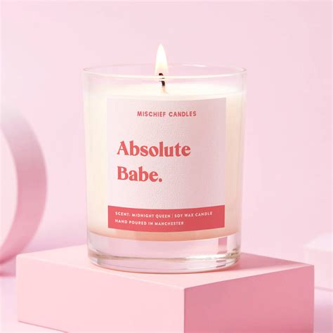 Funny Gift For Her Soy Wax Candle Absolute Babe By Mischief Candles
