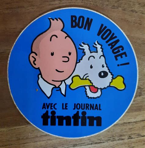 Kuifje Herg Sticker Bon Voyage Journal Tintin Mijn Bobbedoes