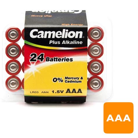 Купить Батарейки Camelion Plus Alkaline мизинчиковые AAA LR03-PB24, 1 ...
