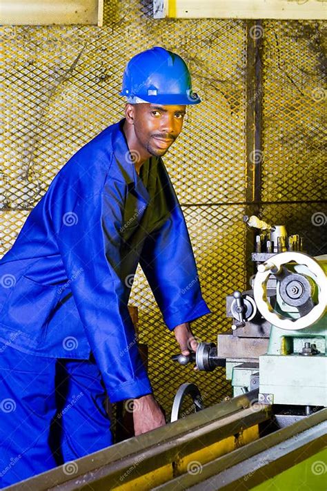 lathe machine operator stock image image  manual male