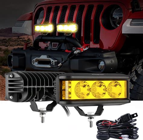 Buy Auxbeam 5inch 68W Amber Fog Light Side Shooter LED Light Bar With