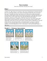 Ecological Succession Pogil Ta Larriyah Howard Docx Succession How