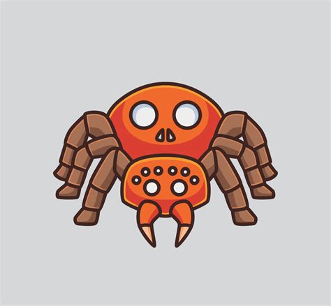 Cute Spider Isolated Cartoon Animal Halloween Concept Illustration