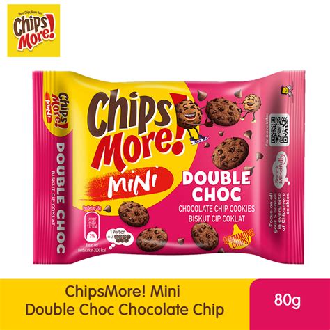 ChipsMore Mini Double Choc Chocolate Chip Cookies 80g 4275552 Fmcg My