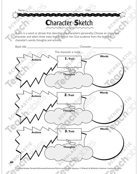 Character Analysis Leveled Graphic Organizers For Differentiated