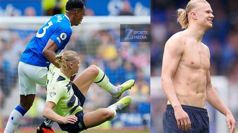 Shirtless Erling Haaland Shows Off Battle Scars From Yerry Mina Clashes