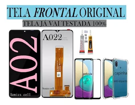 Tela Frontal Original A02 A022 capinha pelí 3d cola chave Frete grátis