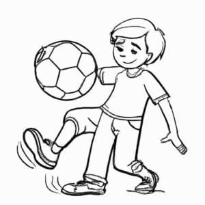 40+ Desenhos de Menino Jogando Bola para Imprimir e Colorir/Pintar