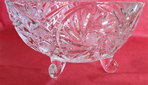 Vintage Lead Crystal Relish Dish Mid Century Or Earlier Glass Etsy