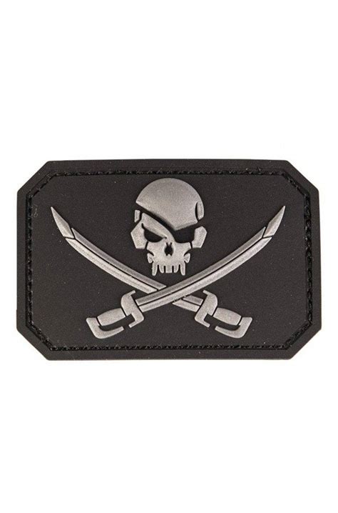 Black Pvc Skull W Swords 3d Patch W Hookandloop Clo Military Shop