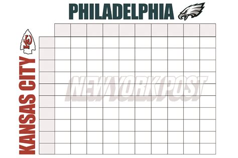 Super Bowl 2023 squares: Printable boxes template for Chiefs-Eagles