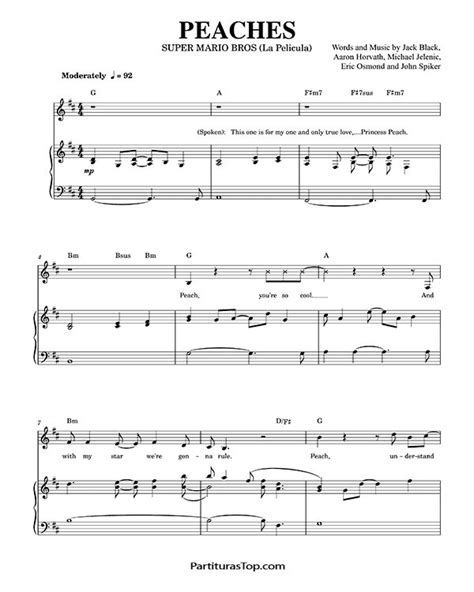 Peaches-Partitura-Piano-SUPER MARIO BROS-PDF-Peaches-Partitura-Piano-PDF-Bm