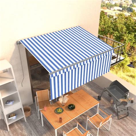 Toldo Retr Til Manual Estore M Azul E Branco Loja Sitio Da