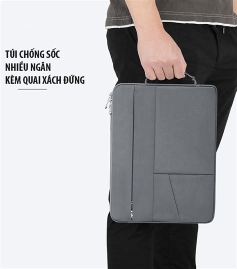 Túi Chống Sốc Macbook Laptop 13 Inch Bubm Nhiều Ngăn Kèm Quai Xách