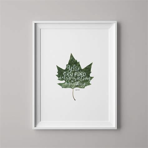 Inspirational Leaf Quote Print Leaf Print Inspirational Etsy