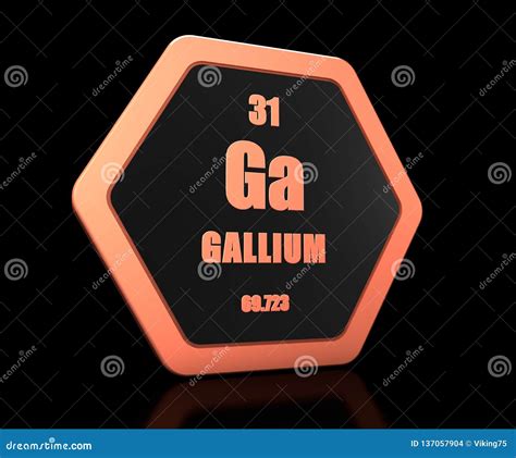 Gallium Chemical Element Periodic Table Symbol D Render Stock