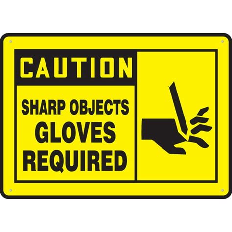 Caution Safety Sign Sharp Objects For Home 12x8 Inch Rust Free Aluminum