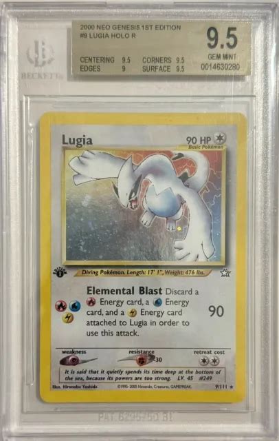 2000 POKÉMON NEO Genesis Lugia 1st Edition 9 111 Holo BGS 9 5 GEM