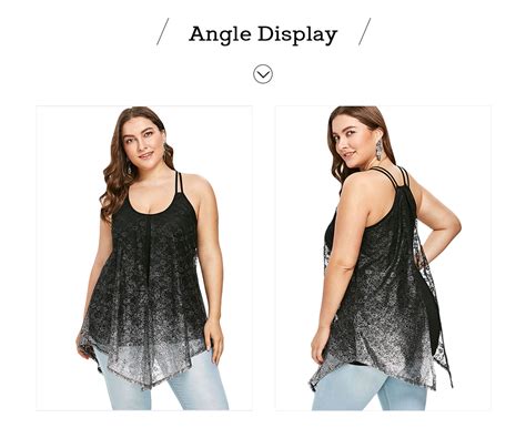 Plus Size Glittery Split Tank Top Black 3g69878714