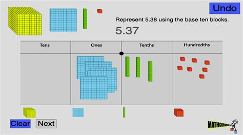 Decimal Number Builder Build Decimal Numbers With Base 10 Blocks