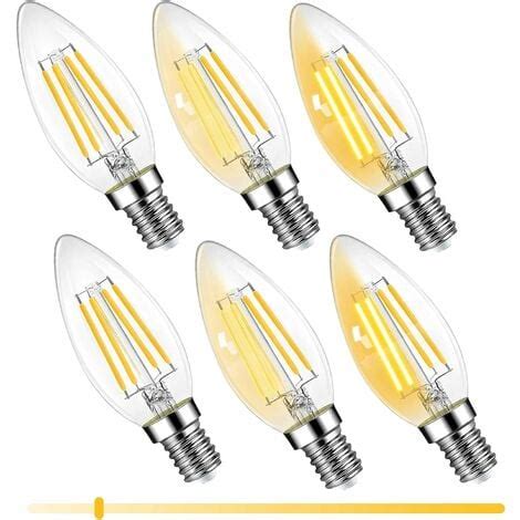 Ampoule LED E14 Bougie 6W Ampoule LED Dimmable Équivalent