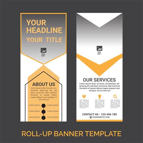 Vector Professional Roll Up Vertical Banner Template Design