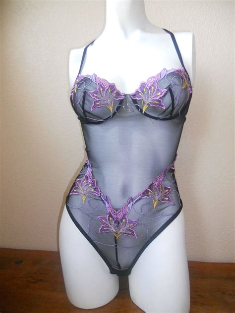 Vintage Sexy Sheer Floral Lace Lingerie By Ateliervintageshop