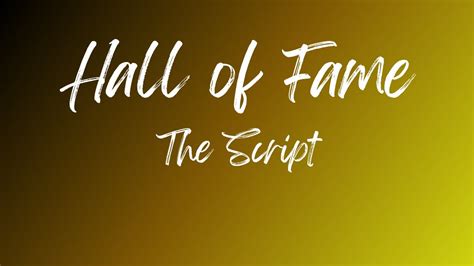 Hall Of Fame The Script Ft Will I Am Lyrics YouTube