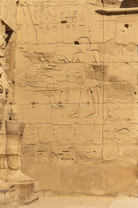 Karnak Temple, Complex of Amun-Re. Stock Image - Image of hall, carving ...