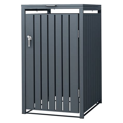 Abri pour poubelles anthracite cache poubelle boîte de rangement 240 L