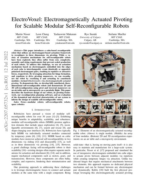 Pdf Electrovoxel Electromagnetically Actuated Pivoting For Scalable