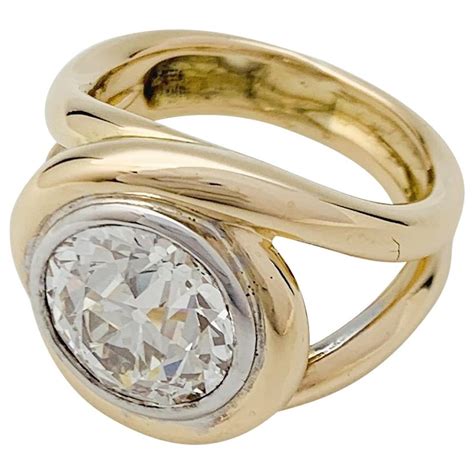 Inconnue Ineinander Verschlungener Ring Aus Zweifarbigem Gold Diamant