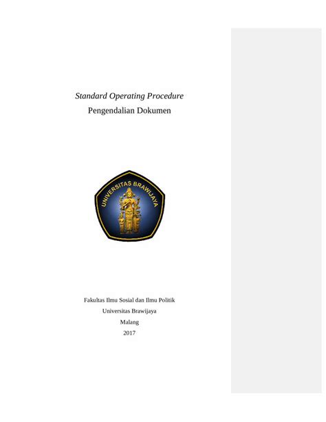 PDF Standard Operating Procedure Pengendalian Dokumenfisip Ub Ac Id