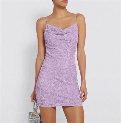 Alice Olivia Lavender Purple Sequin Mini Dress Gem