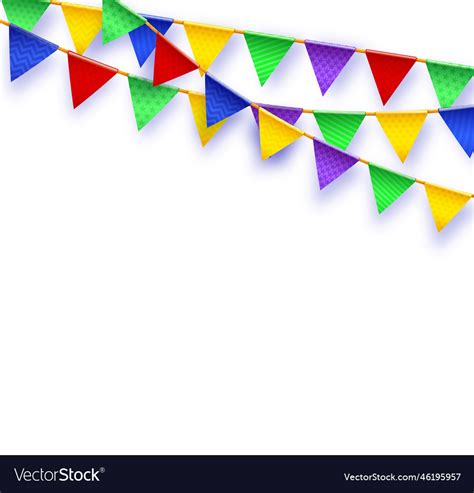 Party flag banner with garland of colour flags Vector Image