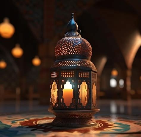 Premium Photo A Lantern With The Words Eid Al Fitr On It