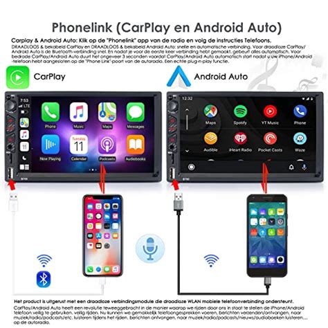 IFreGo Autoradio Met Apple CarPlay En Android Auto 7 Inch 2 Din Radio