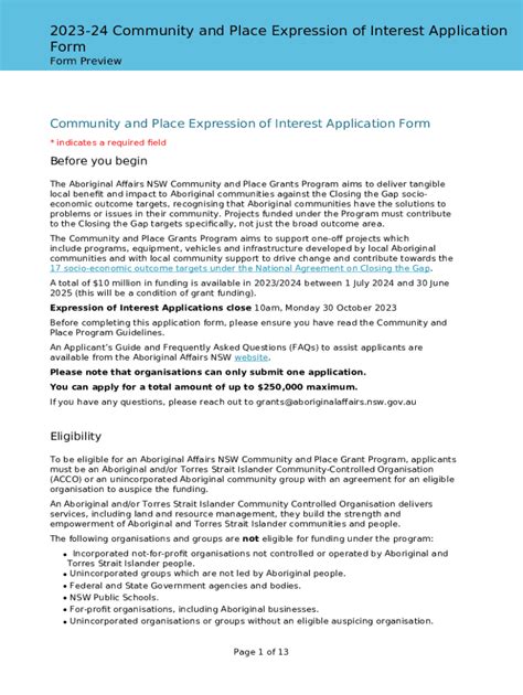 Fillable Online Expression Of Interest EOI For A Lease Of Aboriginal